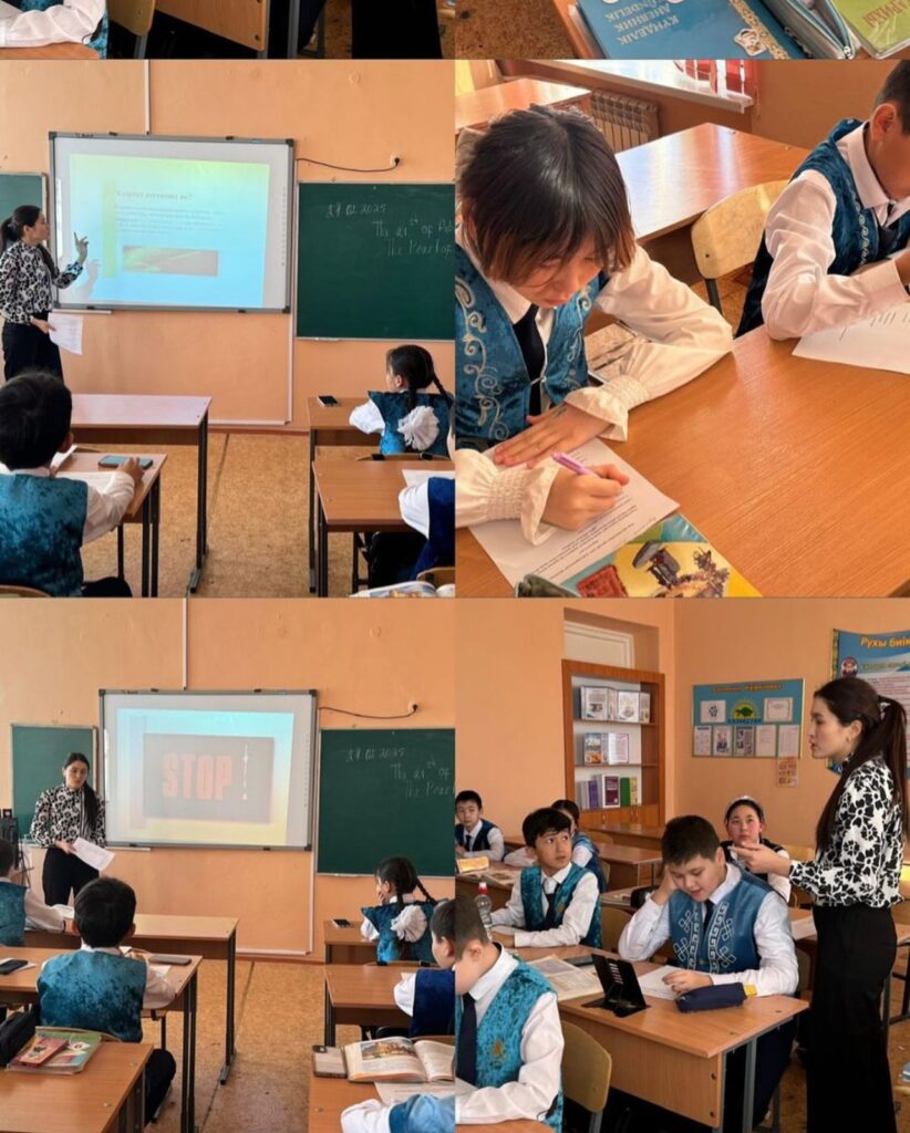 5-6 сынып оқушыларына. “Өмірді таңда!” нашақорлықтың алу мақсатында сынып сағаты өтті және тест тапсырмалары алынды